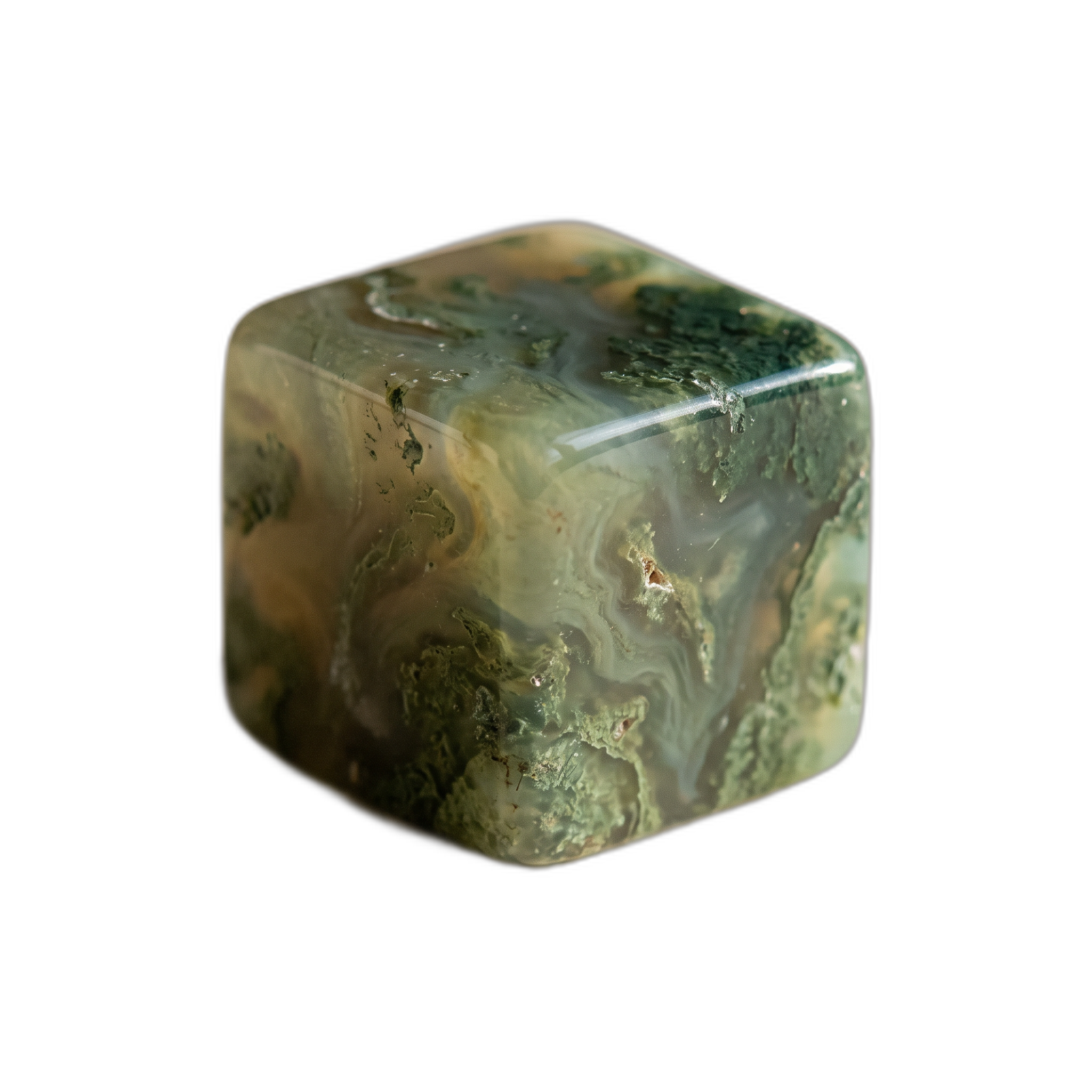 Indian Moss Agate Cube