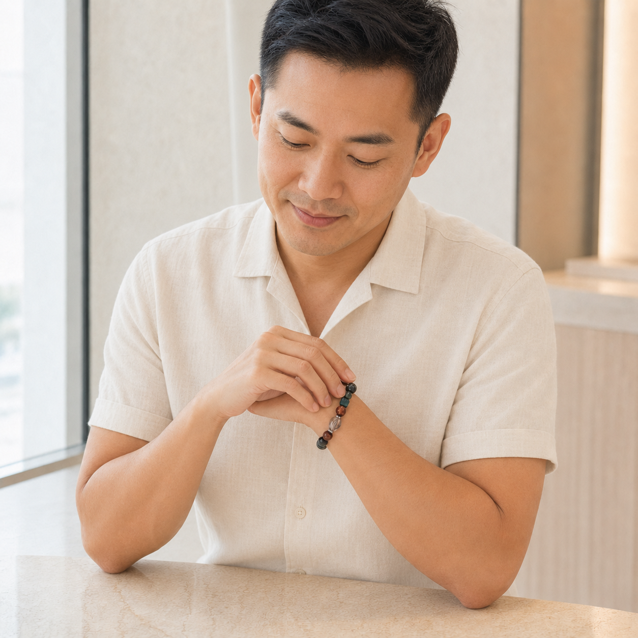 The Luminary daily ritual — wearing the bracelet on the left wrist
