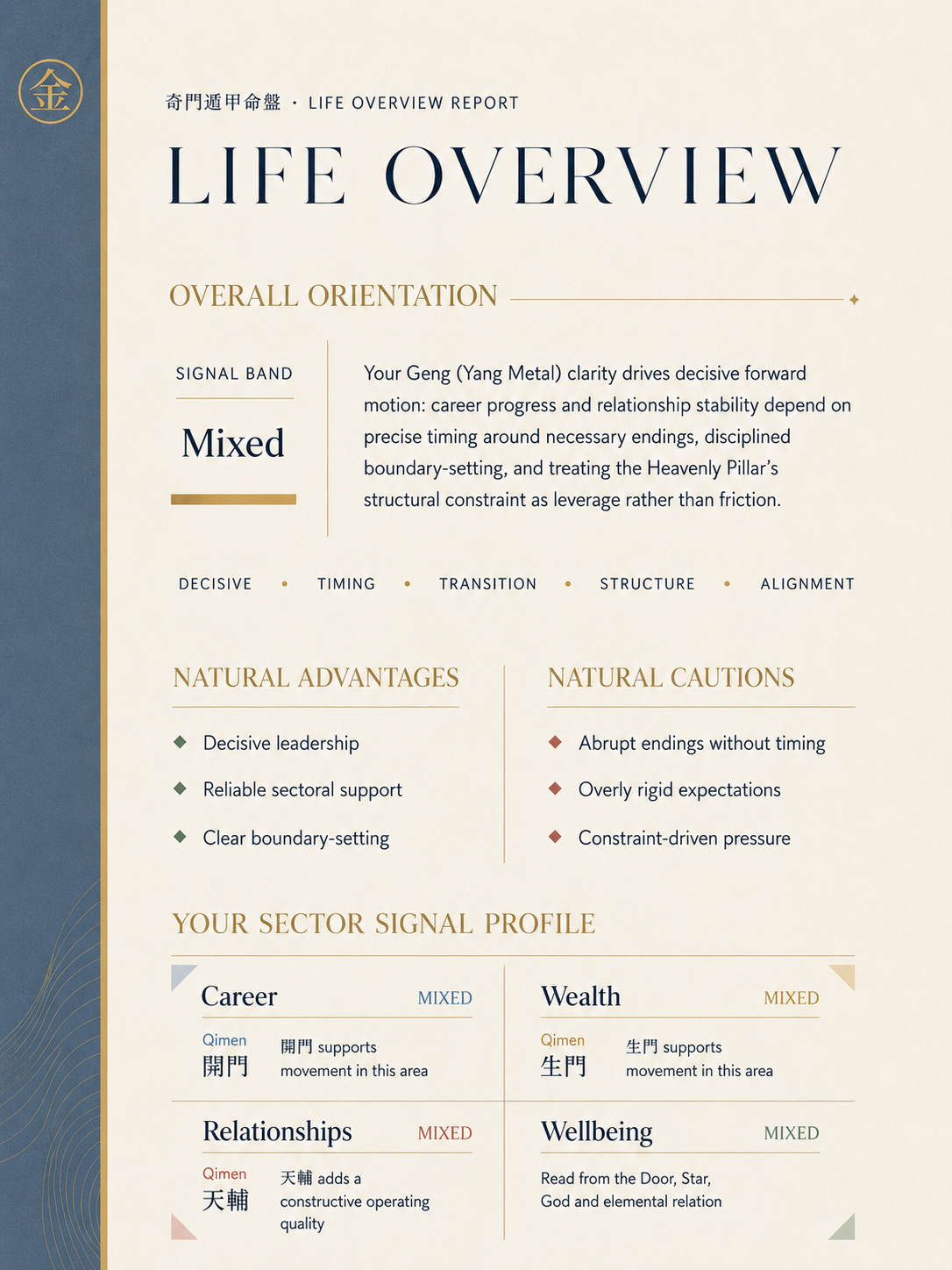 JIN Personal Qimen Blueprint Life overview preview