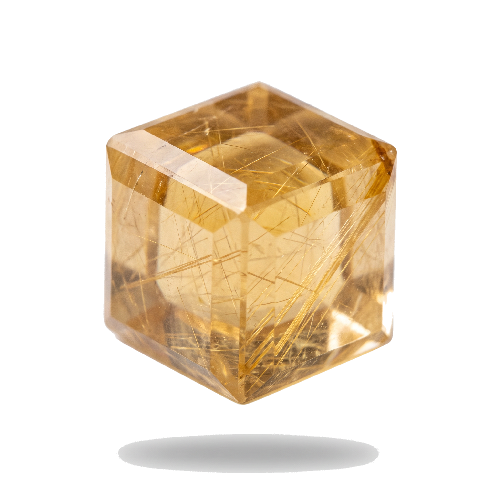 9×9mm Golden Rutilated Quartz Cube
